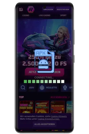 Roby Casino App Android APK wird installiert