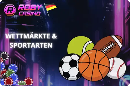 Wettmärkte und Sport im Online Roby Casino